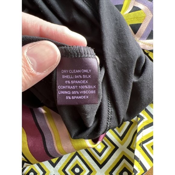 Hale Bob Colorful Silk Boho Artsy Print Shift Dress - Size XXS - Picture 11 of 12